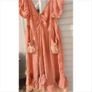 Designer Pink Peasant Marrika Nakk Dress